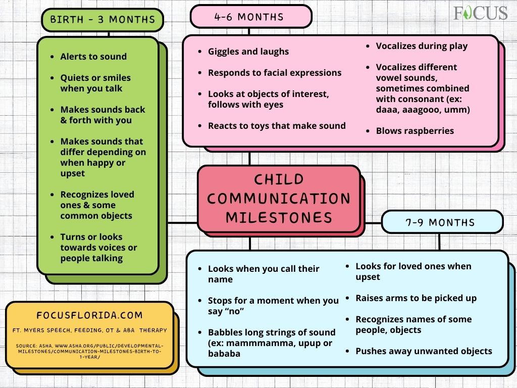 communication milestones for children; Fort Myers speech therapists can conduct assessments for parents who have concerns