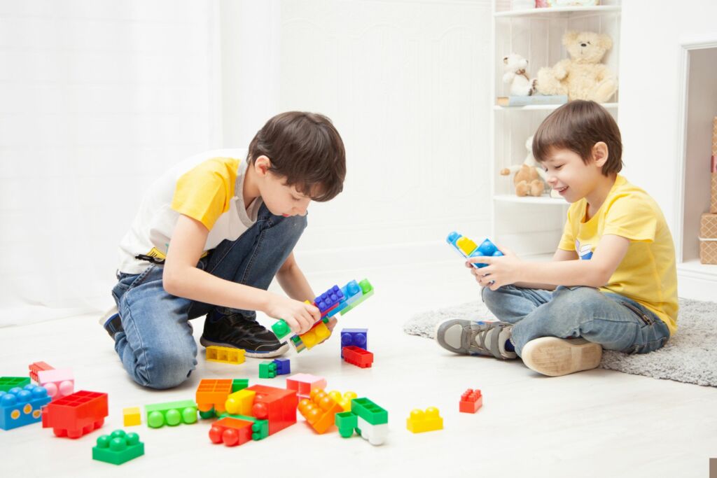 Fort Myers ADOS testing boys playing with blocks
