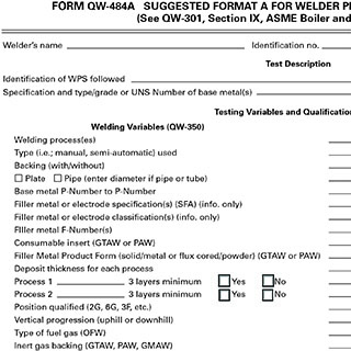 Form QW-484A Sample Form QW-484A Sample